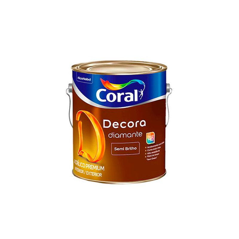 CORAL DECORA DIAMANTE BRANCO SEMI BRILHO 3,6L